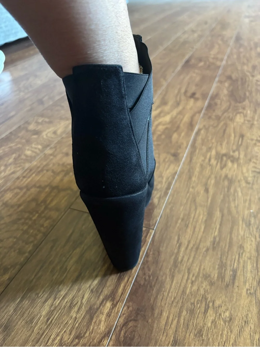 Stuart Weitzman Black Wedge Ankle Boot